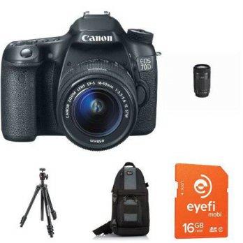 [macyskorea] Amazon Canon EOS 70D with 18-55mm STM and 55-250mm STM Lenses + Eye-Fi Memory/7070323