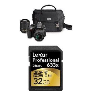 [macyskorea] Amazon Nikon D3300 DSLR Kit w/ 18-55mm + 55-200mm VR II Lenses, Case and Memo/7070279