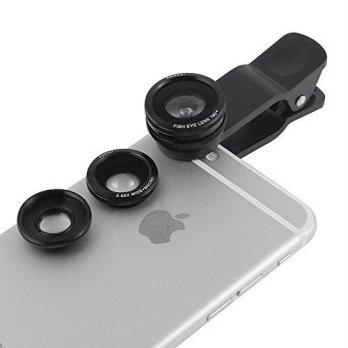 [macyskorea] Apexel 3-In-1 Clip-On Lens Kit 180 Degree Fisheye Lens + 0.67X Wide Angle + 1/7696133