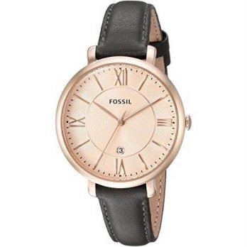[macyskorea] Fossil Womens ES3707 Jacqueline Three Hand Leather Watch - Grey and Rose Gold/8129880