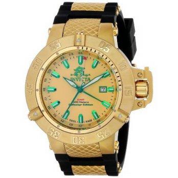 [macyskorea] Invicta Mens 13921 Subaqua GMT Gold Tone Enamel Dial Black Polyurethane Watch/9528963