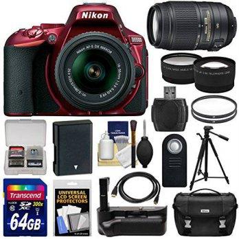[macyskorea] Nikon D5500 Wi-Fi Digital SLR Camera & 18-55mm G VR DX II (Red) & 55-300mm VR/7070230