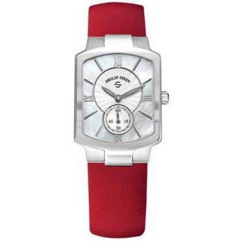 [macyskorea] Philip Stein Classic Square Womens Stainless Steel Watch - Red Merino Leather/9952219