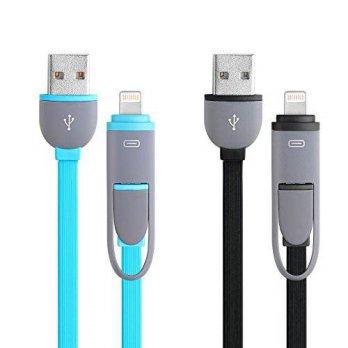 [macyskorea] Powstro 2 Pack 3 FT 2 in1 Retractable USB Cable, Universal Android & IOS Ligh/9131746
