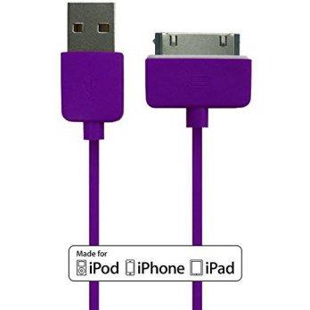 [macyskorea] Purple iPhone 4 cable and 1A Wall Charger, Plug & Go Apple MFI Certified 3ft /9193955