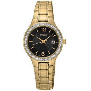 [macyskorea] Seiko SUR768 Womens Stainless Steel Gold Bracelet Band Black Dial Watch/9954014