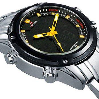 [poledit] Generic Men Quarz Watch Analog Digital LED Wristwatch Calendar Watches Steel Str/12678533