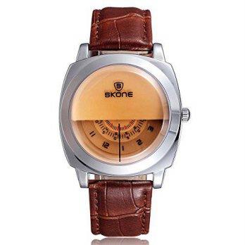 [poledit] SKONE Anself Skone Men Wrist Watch Stainless Steel Wristwatch Quartz Analog Leat/12888279