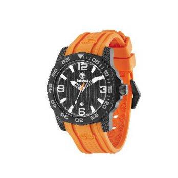 [poledit] Timberland Men`s Quartz Watch with Blue Dial Analogue Display and Orange Plastic/12671787