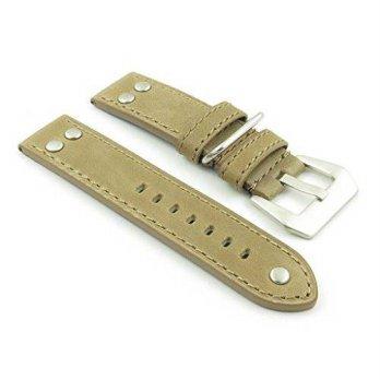 [worldbuyer] DASSARI Liberty Tan Genuine Leather Vintage Style Watch Band with Rivets size/1359636