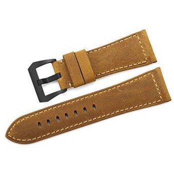 [worldbuyer] IStrap iStrap 26mm Assolutamente Calf Leather Watch Band & SS Buckle for Pane/1353581