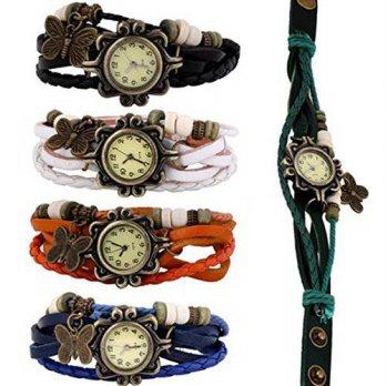 [worldbuyer] Sankuwen Womens Watch,wholesale Lot of 5pcs Womens Girls Butterfly Bracelet W/1346953