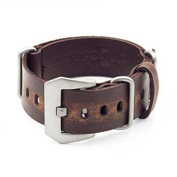 [worldbuyer] StrapsCo 26mm Brown Ultra Distressed Leather G10 Nato Zulu Watch Strap w/ Pre/1360506