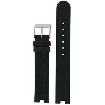 [worldbuyer] Tech Swiss Watch Strap Genuine Leather Center Cut Rado Style Black 16mm/1347584