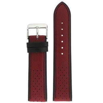 [worldbuyer] Watch Band Sport Design Red Black Genuine Leather 22 millimeter Tech Swiss/1362619