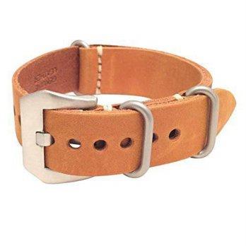 [worldbuyer] Wrist And Style W&S Leather Zulu Watch Strap - Standard Buckle - Light Brown /1349089
