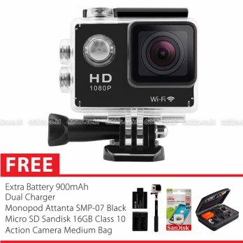 Action Cam LCD WIFI 12MP 1080p Combo Extreme Like Xiaomi Yi / GoPro