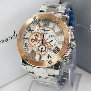 Alexandre Christie AC6383 Silver White Leather