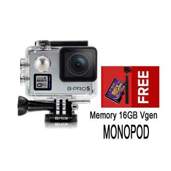 Brica B-Pro 5 Alpha Plus Silver 16MP _ Free Monopod PY011 Memory 16GB Vgen Brica AP BPro 5 Abu Abu