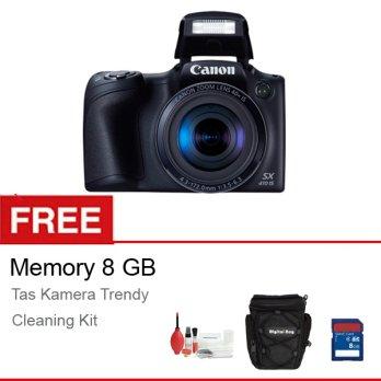 Canon Powershot SX-410IS - 20MP - Hitam + Free SDHC 8GB + Tas + Cleaning Kit