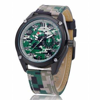 Curren 8183 Army Camo Fabric Watch (Jam Tangan Tentara Kanvas) Jungle Camo