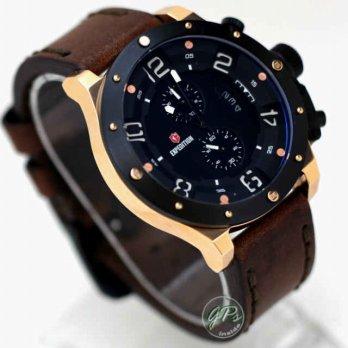 Expedition 6381 Black Rosegold Dark Brown Leather