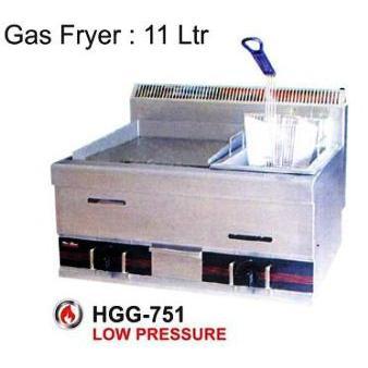 GETRA HGG-751 MESIN FLAT GRIDDLE W/ FRYER/PEMANGGANG GAS SETENGAH FLAT DENGAN PENGGORENGAN-SILVER