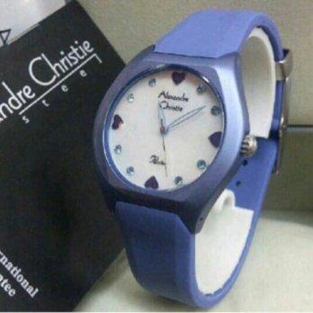 Jam Tangan Mewah Alexandre Christie 2386 Original Rubber Blue