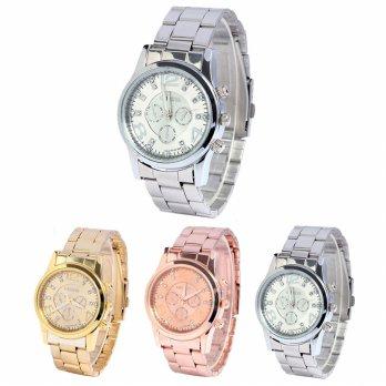 New Classic Womens Geneva Rhinestone Stainless Steel Quartz Wrist Watch gold