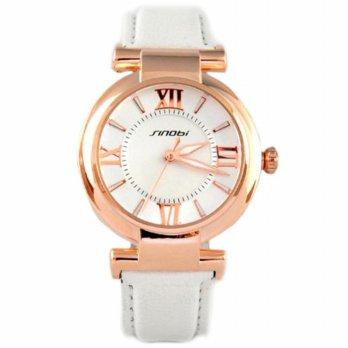 Norate Sinobi Women's White Faux Leather Quartz Wrist Watch