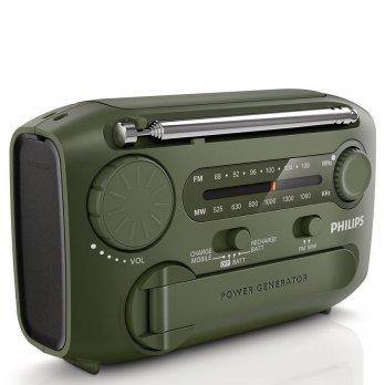 Philips AE1120 FM AM Portable Pocket Radio Kinetic Power Generation USB Charger