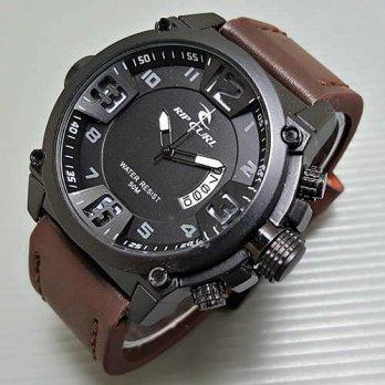 Ripcurl Date R11 Leather Dark Brown SL - Jam tangan analog pria