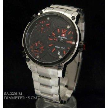 Swiss Army 2201 Red Silver Combi