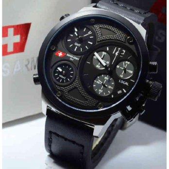 Swiss Army 24070 White Silver Combi Black Leather