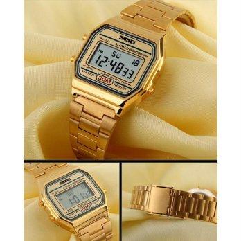 jam tangan wanita original model Casio SKmei 1123 golden