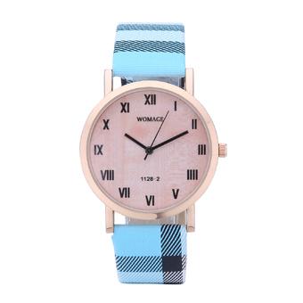 2015 New WOMAGE 1128-2 Women's Fashionable Round Dial Analog Wrist Watch Display Roman Numerals watch (Deep blue)  