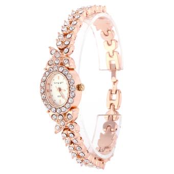2016 Hot Bracelet Alloy Diamond Wrist Watches Fashion Dress Watch White (Intl)  