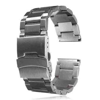 22mm Stainless Steel Watch Band Strap Double Lock Flip Bracelet Straight End -US (Intl)  