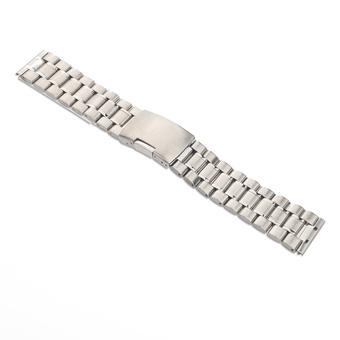 24mm Stainless Steel Solid Links Bracelet Watch Band Strap Straight End with 2pcs Watch Pins Spring Bars (Silver) - Intl  