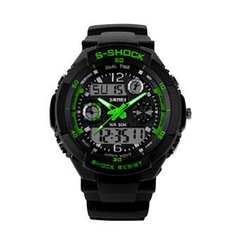 360DSC Skmei AD0931 Men's Military Sports Watch Multifunction Multi-colour LED Digital Waterproof Alarm Wrist Watch (Black/Green)  