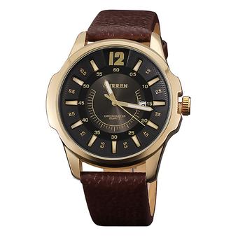 360WISH Curren 8123 Stylish Quartz Men’s Faux Leather Strap Wrist Watch with Calendar Waterproof  
