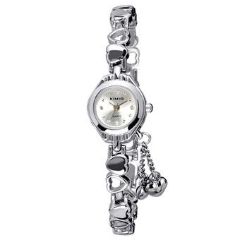360WISH Kimio K018L Elegant Women's Fashion Quartz Heart-shaped Pendant Decor Bracelet Wrist Watch -White  