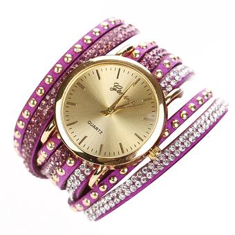 8 Colors Luxury Casua Wristwatch Watch Women Dress Watch Purple- Intl  