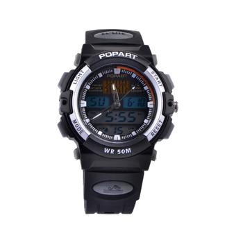 ALIKE A95 Sports 50m Water Resistant Quartz Digital Wrist Watch - Black + Grey (Intl)  