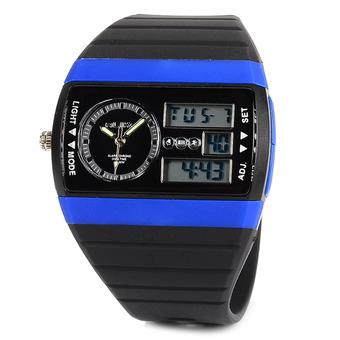 ALIKE AK8116 Sports 50m Water Resistant Quartz Diving Wrist Watch - Black + Blue (Intl)  