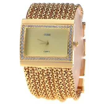 AM Women Square Quartz Wrist Watch (Gold) (Intl)  
