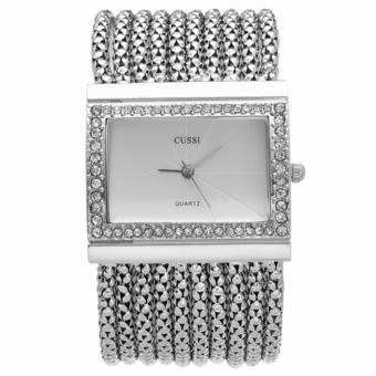 AM Women Square Quartz Wrist Watch (Silver)  
