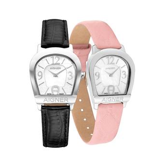 Aigner Amalfi II A32268B Black Leather Watches  