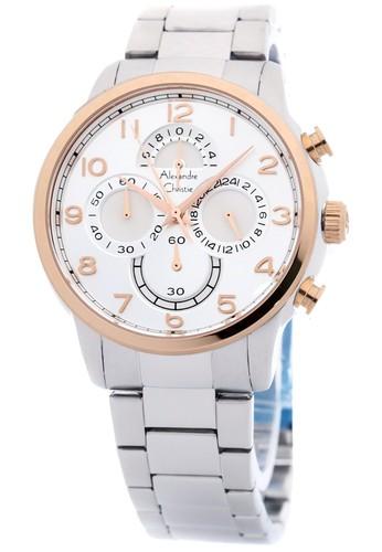Alexandre Christie 6420 - Jam Tangan Pria - Stainless Steel - Silver Rosegold