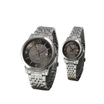 Alexandre Christie Classic- Jam Tangan Couple - Silver Black Rosegold - Stainless Steel - AC 8424 CPSBRG  